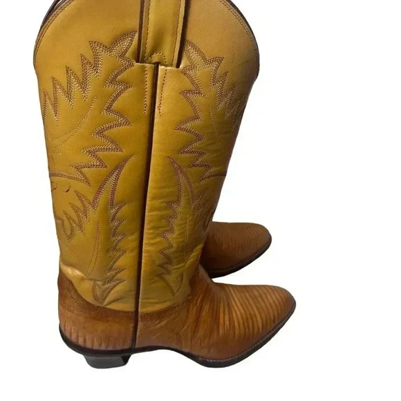 🔥 Host Pick🔥Justin Lizard Leather Cowboy Boots Style 9072 size 5.5E - Picture 1 of 12